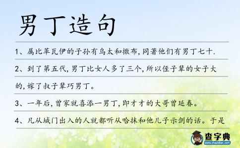 男丁造句
