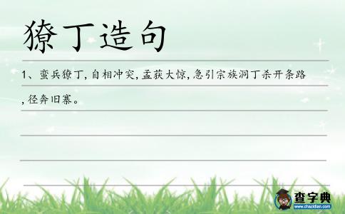 獠丁造句