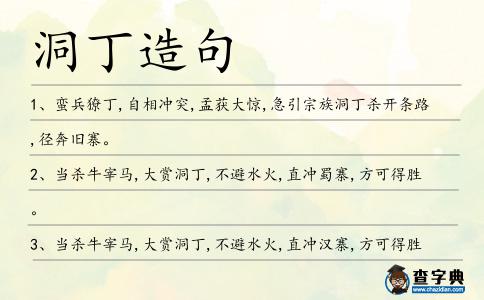 洞丁造句