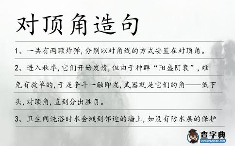 對(duì)頂角造句
