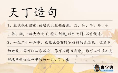 天丁造句