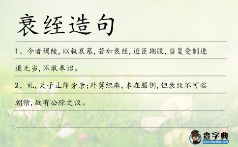 衰绖造句