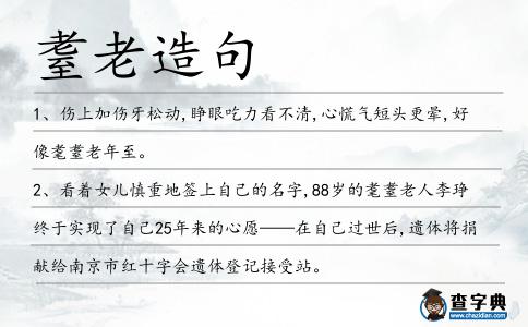 耋老造句