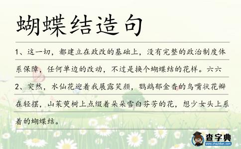 蝴蝶結(jié)造句