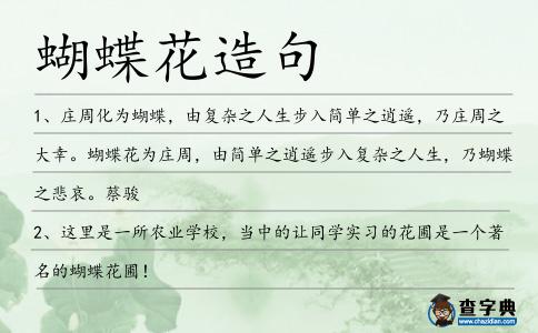蝴蝶花造句