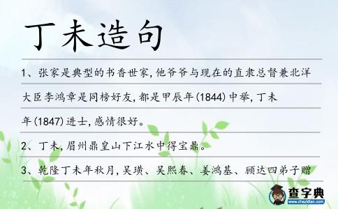 丁未造句