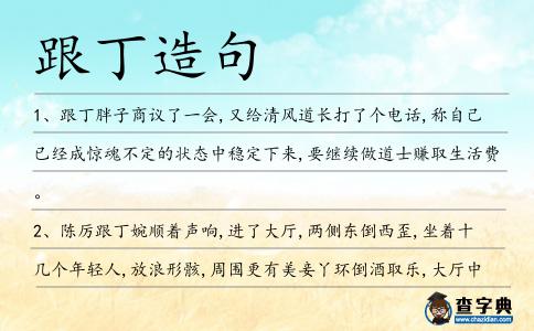 跟丁造句