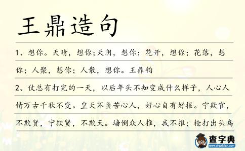 王鼎造句
