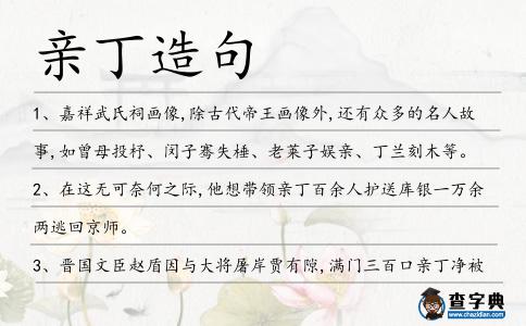 親丁造句