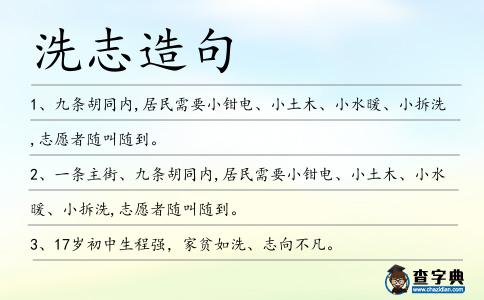 洗志造句