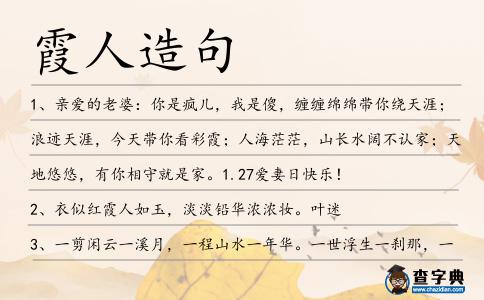 霞人造句