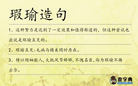 瑕瑜造句
