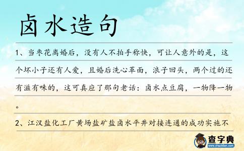 鹵水造句