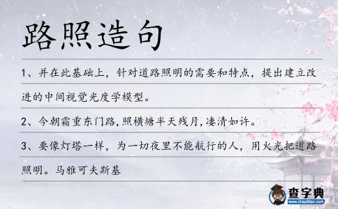 路照造句