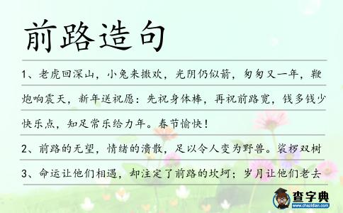 前路造句
