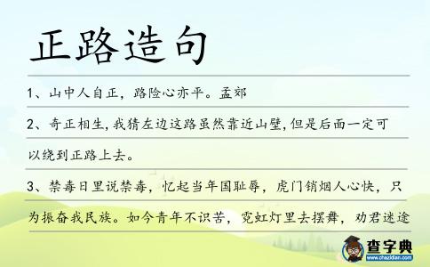 正路造句