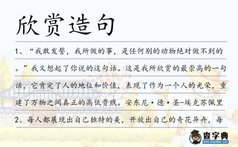 欣賞造句