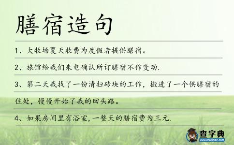膳宿造句
