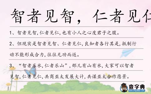 智者見智，仁者見仁造句