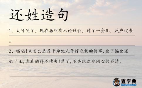 還姓造句
