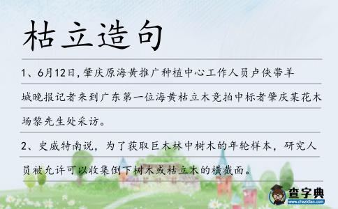 枯立造句