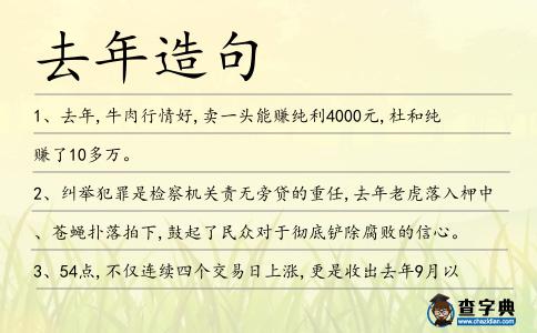 去年造句