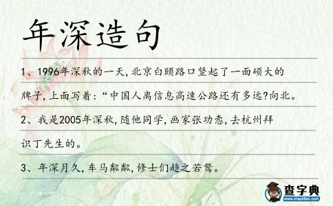年深造句