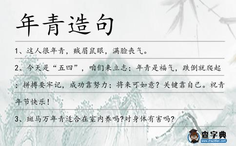 年青造句