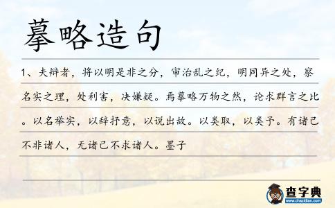 摹略造句