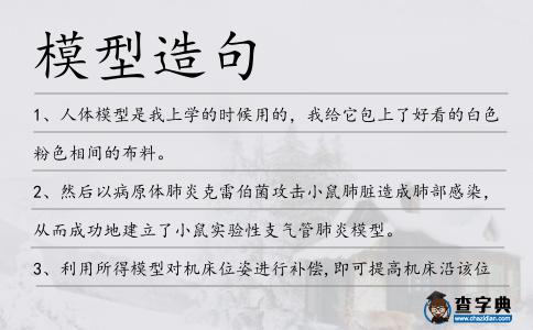 模型造句