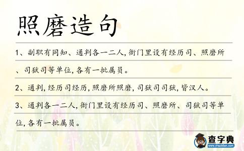 照磨造句