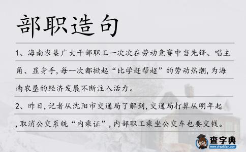 部職造句