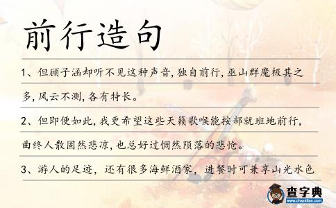 前行造句