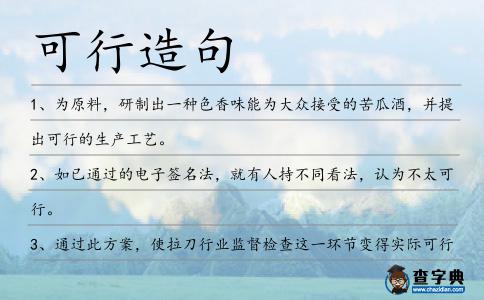 可行造句