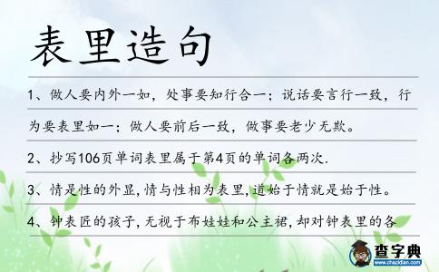 表里造句