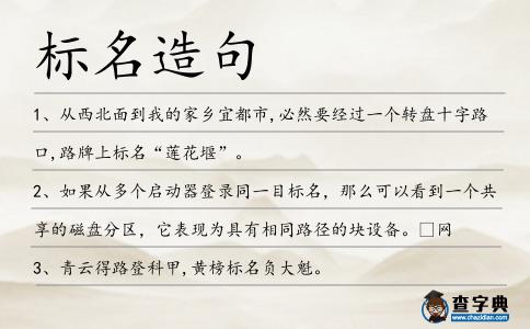 標(biāo)名造句