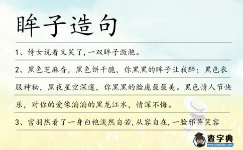 眸子造句
