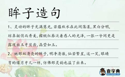 眸子造句