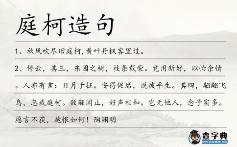 庭柯造句