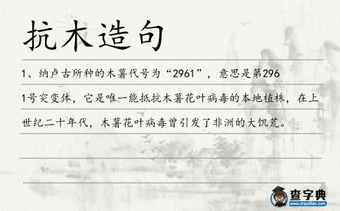 抗木造句