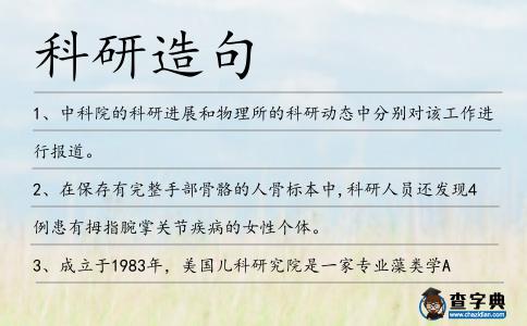 科研造句