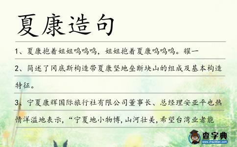 夏康造句