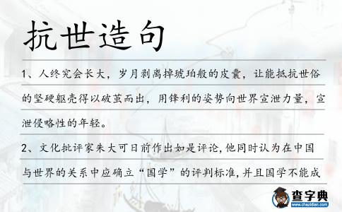 抗世造句