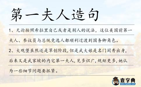 第一夫人造句