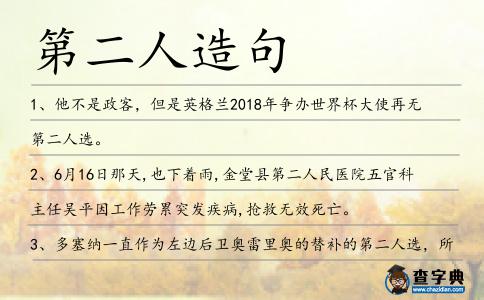 第二人造句