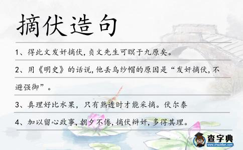 摘伏造句
