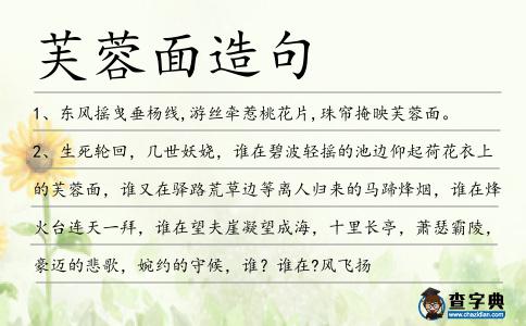 芙蓉面造句