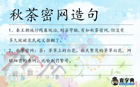 秋荼密網(wǎng)造句