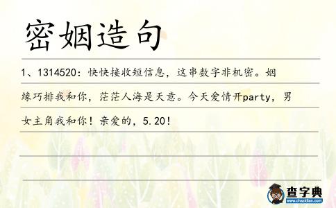 密姻造句