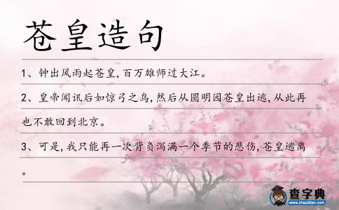 蒼皇造句